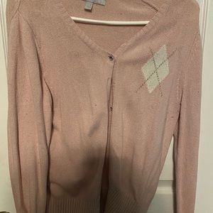Womens pink cardigan sweater